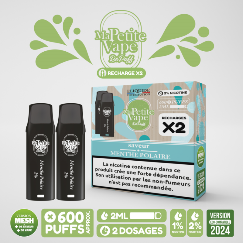 Recharge RePuff Menthe Polaire Ma Petite Vape : 8,46 € livré