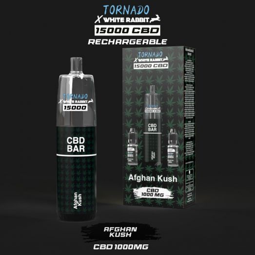 Puff CBD Afghan Kush Tornado 15000 - White Rabbit Puff CBD Afghan Kush Tornado 15000 - White Rabbit